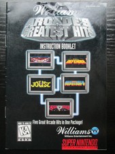 Snes williams arcade's Greatests Hits manual instruction booklet super nintendo