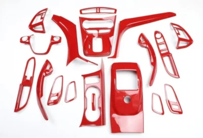 Kit de cubierta interior de auto de fibra de carbono roja de 18 piezas para Ford Maverick 2013-2019 Foto 1 de 4