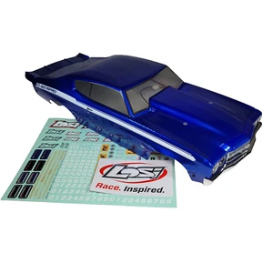 Losi Mini Drag 1/16 Body Factory Painted Blue & White / Decaled With LED Lights - Picture 1 of 8