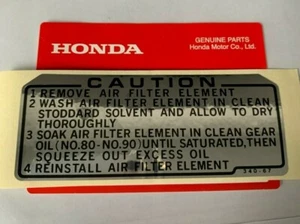 Genuine Honda Air Cleaner Decal CT90 Trail 110 - Picture 1 of 1