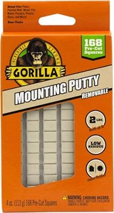 Stucco per montaggio Gorilla, adesivo per appendere atossico, rimovibile 4 oz, bianco sporco - Foto 1 di 6