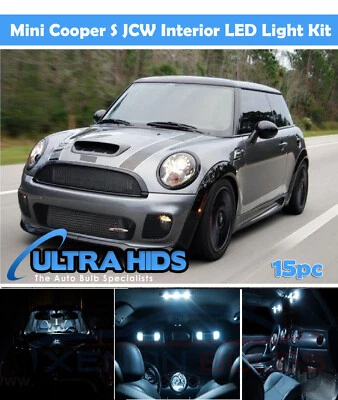 x15 PREMIUM MINI COOPER S JCW R50 R53 INTERIOR WHITE FULL UPGRADE LED LIGHT KIT - Image 1 of 2