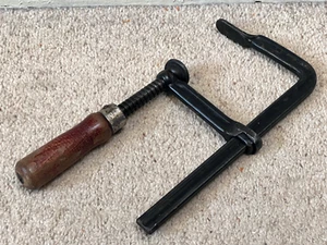 16CM / 6" BESSEY ALL STEEL SCREW / F CLAMP WITH WOODEN HANDLE VINTAGE GERMANY - Picture 1 of 13