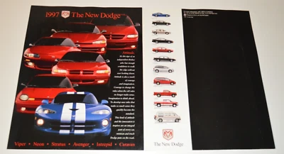Dodge Full Line 1997 anuncio de distribuidor original 97 Viper Ram Dakota Neon 2 Foto 1 de 2