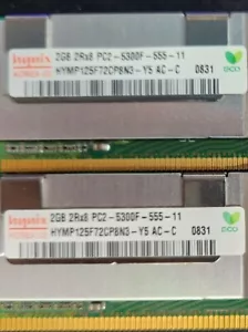  Hynix 4x2GB  DDR2 PC2-5300F-555- 2Rx8 HYMP125F72CP8N3-Y5 AC  Server RAM - Picture 1 of 2