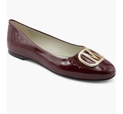 Nuevos zapatos planos de ballet Bruno Magli Mimi Bordo charol talla 8 (38) Foto 1 de 4