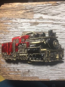 Vintage 1983 Red/Black Locomotive Belt Buckle Made in USA SERIAL # 1083 - Picture 1 of 4