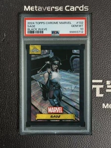 2024 Topps Chrome Marvel Sage Black Wave Refractor 10/10 SSP PSA10 POP1 - Picture 1 of 2