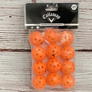 New 2012 Callaway Perforated Practice Balls Golf Orange 24 Balls Sealed In Pack - Picture 1 of 3