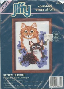 Jiffy Counted Cross Stitch Kitten Buddies Kit Patrick Coddington 1994 - Picture 1 of 2