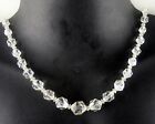Vintage Stunning Facet Cut Crystal Leaded Glass Graduated Bead Collar Necklace