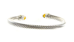 DAVID YURMAN Women's Cable Classics Bracelet Citrine & 14K Gold 5mm $650 NEW