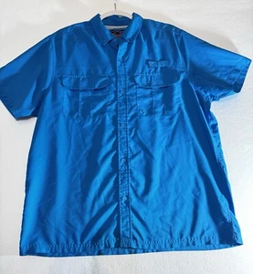 X-Caster Shirt Mens Large Blue Vented Casual Outdoor Fishing UPF Sun Protection - Picture 1 of 8