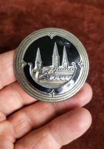 VINTAGE EMAILLE AUTOMOBIL KÜHLER AUTO EMBLEM / ABZEICHEN # FRANKLIN USA - Bild 1 von 3
