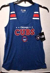 Chicago Cubs Genuine MLB New Era Blue Distressed Tank Top Shirt Womens Small NWT - Picture 1 of 5