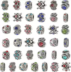 30Pcs Alloy Rhinestone Enamel European Beads Large Hole Lampwork Spacer Bead ... - Picture 1 of 12