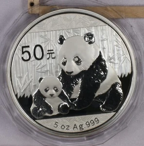 2012 Silver Panda 5 oz. 50 Yuan w/ Box & COA #18996 - Picture 1 of 8