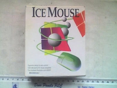 ICE Mouse , Red , Serial  RS232 9pin D Plug with 3.5 LD Driver Disk in Box - NOS - Image 1 of 4