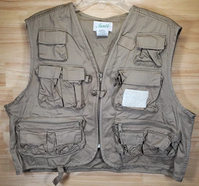Chaleco utilitario de pesca Ausable para hombre XXL caqui multibolsillo viaje al aire libre Foto 1 de 4