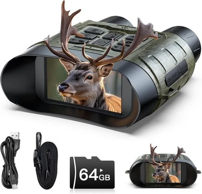 4K Night Vision Goggles 112MP 12X Zoom Infrared Digital Binoculars for Hunting - Image 1 of 4