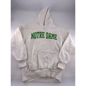 Sudadera Notre Dame Para Hombre Mediana Blanca Verde Pullover Sudadera con Capucha Manga Larga Y2k - Imagen 1 de 6