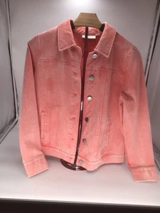 Giacca denim Belle By Kim Gravel rosa taglia small nuova senza etichetta - Foto 1 di 8