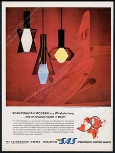 1963 Tapio Wirkkala lamp photo Idman Oy SAS Scandinavian Airlines vtg print ad - Picture 1 of 7