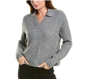Joseph A. Grey Collared Polo Sweater Medium Heather Grey - Picture 1 of 9