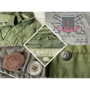 Chaqueta militar del ejército de Estados Unidos para hombre XXL 1ª División de Infantería The Big Red One Green War - Imagen 1 de 19