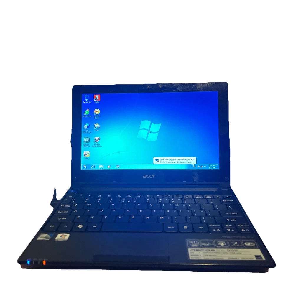 Aspire One D255E Intel N455 Processor 10.1" LED Screen 1 GB DDR3 Mem 160GB HD - Image 1 of 1