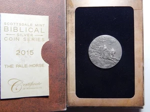 2015 SCOTTSDALE MINT BIBLICAL COIN SERIES SILVER 2 OZ ROUND THE PALE HORSE LM-7 - Picture 1 of 4