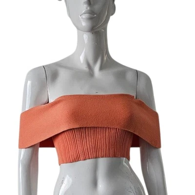 Anna Quan Tessa Coral Crop Tank Top Size 10 Knit NEW - Image 1 of 4