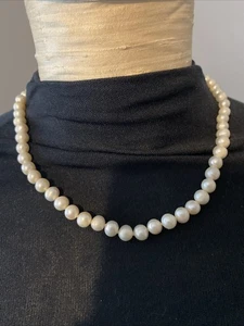 6mm Cultured Pearl Necklace 17" Sterling Silver Clasp - Picture 1 of 3