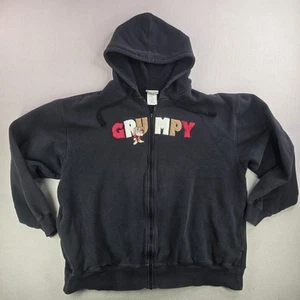 Disney World Grumpy Herren Schwarz Hoodie Full Zip Sweatshirt XL Lesen - Bild 1 von 7