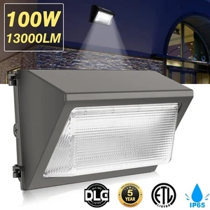 Dusk To Dawn LED Wall Pack Light 100W Outdoor Security Floodlight Wall Lamp IP65 - Picture 1 of 9
