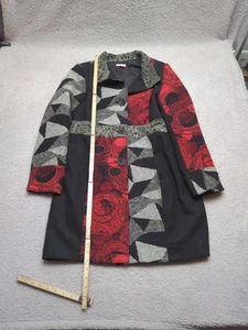 Joe Brown Desigual Patchwork Jacket Womens 12 Red Black Coat Designer Wool Blend - Picture 1 of 11