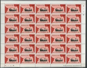 GAMBIA 1969 AIR SERVICE SHIP 2d FULL SHEET of 30 stamps - Picture 1 of 1
