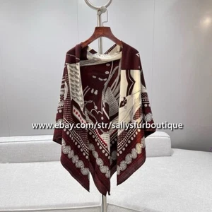 Sallys Boutique 80% Cashmere & 20% Silk Wrap Scarf Aztec Print Square Shawl 53" - Picture 1 of 24