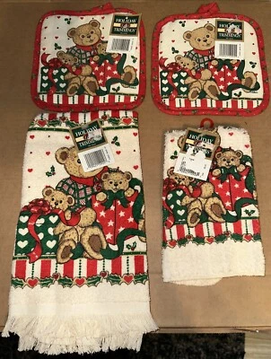 Juego de toallas de cocina adornos navideños de osos de peluche cañón de colección Kmart nuevo con etiquetas Foto 1 de 4