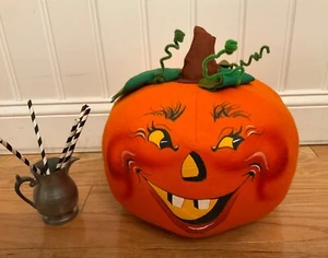 Annalee Large Festive Jack-O-Lantern Halloween Stuffed Pumpkin Plush - Picture 1 of 4