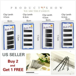 4 sets 192pcs Black Bobby Pins Hair Pins Grips Clips Wave Flat Styling Bob Pin - Picture 1 of 5