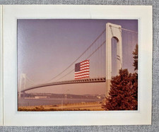 Verrazano-Narrows Bridge FLAG 1976 w/ First Day of Issue Stamp *EXTREMELY RARE*