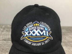 Reebok Super Bowl XXXVII NFL San Diego California Black Hat Cap '03 Vintage NOS - Bild 1 von 9