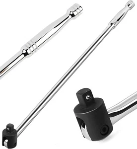 Autojack 750mm Barra de Interruptor Extra Larga 1/2 Enchufe Cuadrado Nudillo de Alimentación Plateado Cromo - Imagen 1 de 7