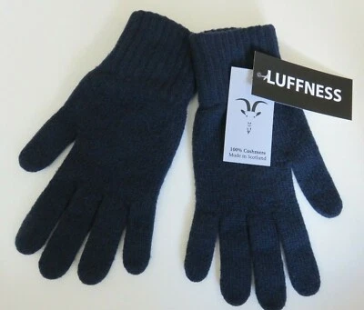 Luffness ladies navy blue gloves 100% cashmere Scotland NEW womens winter wool  - Image 1 of 4