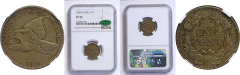 1856 Flying Eagle Cent NGC PR-35 CAC Cover