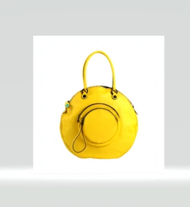 Gabs~Leather~Yellow~Circle~Handbag~Italy~NEW! - Picture 1 of 7