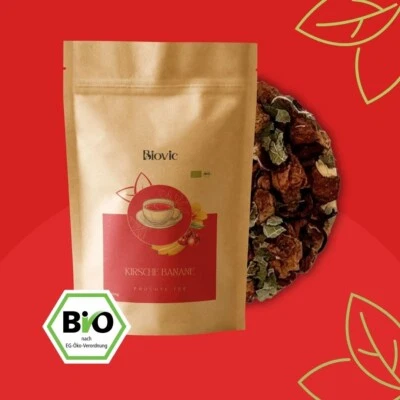 Kirsche Banane Bio Tee Früchtetee mit Kirschen Bananen koffeinfrei lose Biovic - Bild 1 von 4