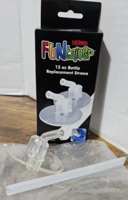 3 Pack Thermos 12 oz Kid's F400 Funtainer Bottle Plastic Replacement Straws - Image 1 of 3