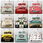 Vintage Car Retro Car  Vintage Car Racing Vehicles Doona Duvet Quilt Cover Set